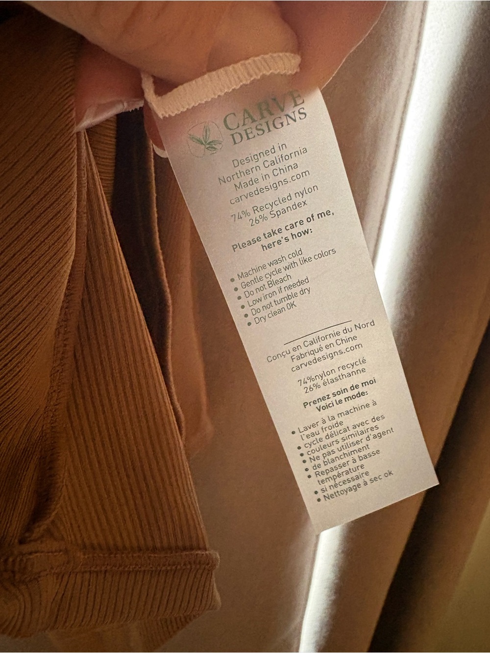 Carve Designs Ribbed Tank Top in Camel - Picture 5 of 5